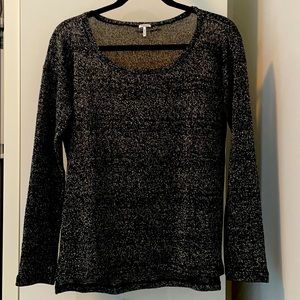 Splendid black and silver shimmery sweater